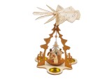 Svícen točící dřevěný 17,5x17,5x23,5cm OBBD-21651B