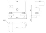 CERSANIT - Nástěnná sprchová baterie CREA, páková, černá S951-321