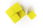 H-Učebnice Dřevěné krychle 4x4cm - žluté (8ks)