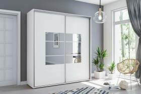 Šatní skříň Ska A02 Barva korpusu: Bílá, Rozměry: 150 cm, Dveře: Bílé