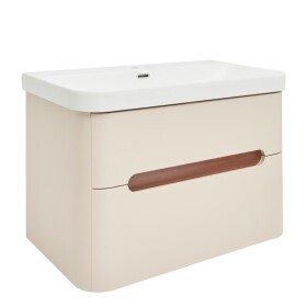 Koupelnová skříňka s umyvadlem SAT Fusion 77,5x53x45 cm pískově béžová mat SATFUSION280BEMW SATFUSION280BEMW