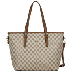 Trendy dámská koženková kabelka na rameno Elina, hnědá