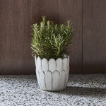 House Doctor Keramický obal na květináč Ezra Off White, krémová barva, keramika