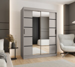 Šatní skříň Abi Rubino V4 Rozměry: 250 cm, Barva korpusu + barva dveří: Kašmír