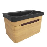 Koupelnová skříňka s umyvadlem SAT Fusion 77,5x43x45 cm dub medový mat SATFUSION80DMBKM SATFUSION80DMBKM