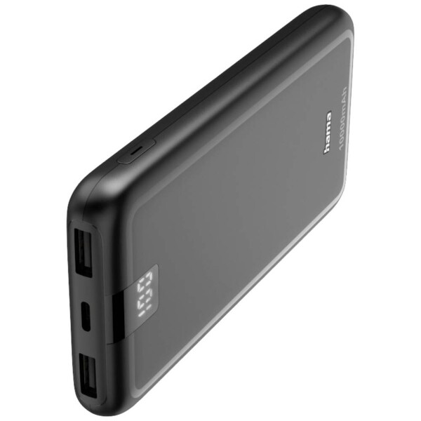 Hama Performance 10 černá / Powerbanka / 10000 mAh / 1x USB-C / 2x USB-A / 5V / 3A (201709-H)