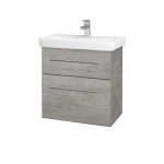Dřevojas - Umyvadlová skříňka GO SZZ2 60 - D01 Beton / Úchytka T02 / D01 Beton 148584B