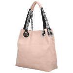 Módní dámská koženková kabelka na rameno Žanet, světle růžová