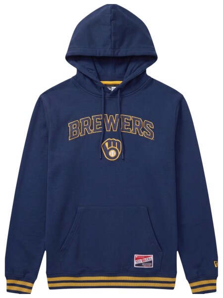 New Era Pánská mikina Milwaukee Brewers MLB Felt Logo Throwback Hoodie Velikost: L