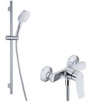 Kielle - Nefia Sprchový set s baterií, tyčí, hadicí a sprchovou hlavicí, chrom 20627SN80