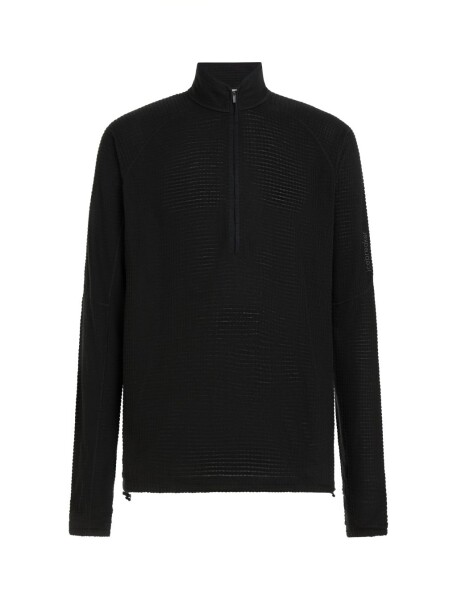 ICEBREAKER Mens Merino 400 RealFleece Grid LS Half Zip, Black (vzorek) velikost: M