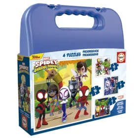 EDUCA Puzzle v kufříku Spidey a jeho úžasní přátelé 4v1
