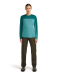 Dámské merino triko s dlouhým rukávem ICEBREAKER Wmns 125 Cool-Lite Sphere LS Tee CB, Tidaltalhthr/Tidalteal/Cb velikost: M