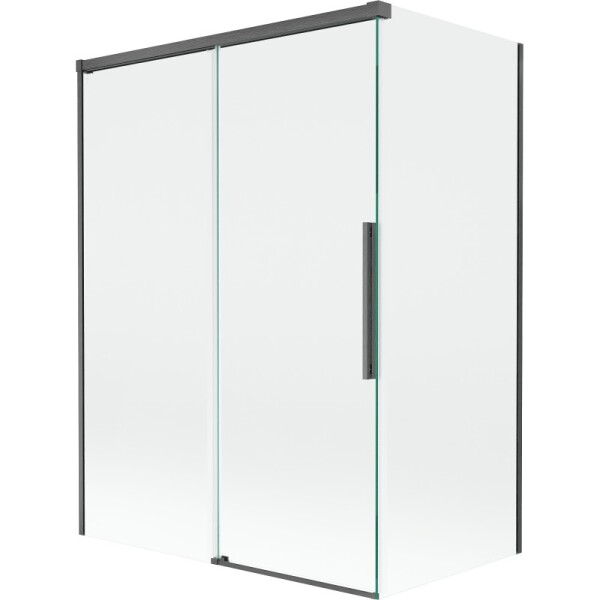 MEXEN/S - Rox vanová zástěna 2-křídlová posuvná 120 + 70 x 150, transparent, grafit kartáčovaná 8C9-120-070-66-00
