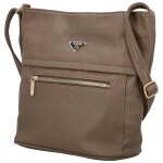 Stylová dámská koženková crossbody kabelka Isména, hnědá
