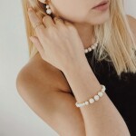 Luxusní perlové náušnice Debora Gold - chirurgická ocel, Zlatá Bílá