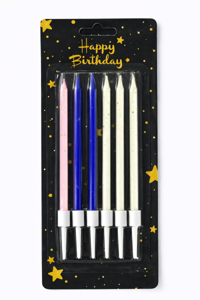 Cake star Dortové svíčky STAR 5 barevné 6ks