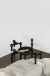 Stoff Nagel Designová miska se svícny STOFF Nagel Black, černá barva, kov