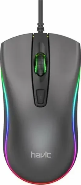Havit MS72 šedá / myš / RGB / optická / 1200DPI / USB / 1.3 m (MS72)