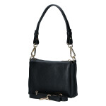 Trendy dámská kožená crossbody kabelka Inka, černá