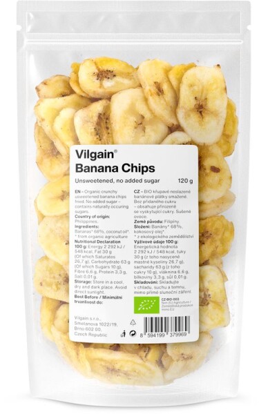 Vilgain Bananové chipsy 120