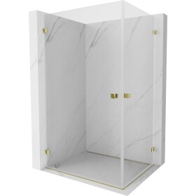 MEXEN/S - Lunar-B Duo sprchový kout dveře křídlové 95 x 90, transparent, zlato 832-095L-090P-50-00