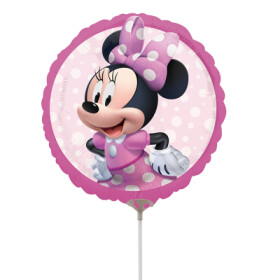 Foliový balónek na tyčce - kulatý - Minnie Mouse