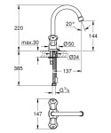 GROHE - Costa Umyvadlová kohoutková baterie, chrom 21337001