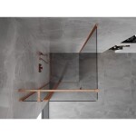 MEXEN/S - Mist T sprchový kout dveře křídlové 95 x 95, transparent, měď kartáčovaná 8A4T-095-095-65-00