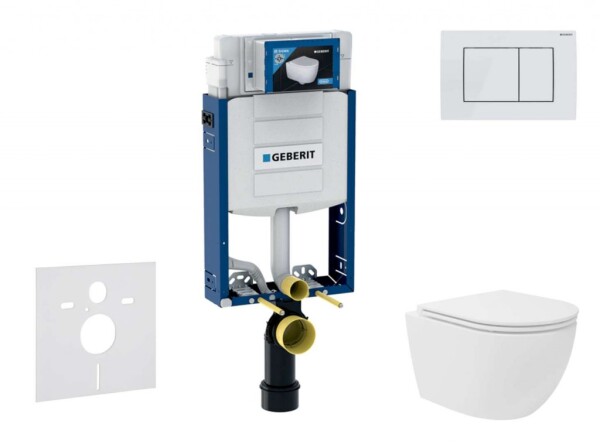 GEBERIT - Kombifix Set předstěnové instalace, kompaktního klozetu Oudee Vortex a sedátka softclose, tlačítko Sigma30, bílá/bílá mat SANI15CA3139