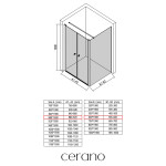 CERANO - Sprchový kout Antelo L - L/P - 6 mm - chrom, transparentní sklo - 88x60 - otočný CER-666877