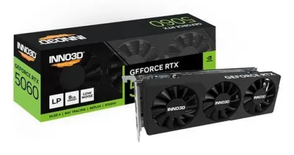 Inno3D GeForce RTX 5060 Twin X2 Low Profile / Grafická karta / 8GB GDDR7 / 128-bit / 1x HDMI 2.1 + 2x DP (N5060L-08D7-17941616)