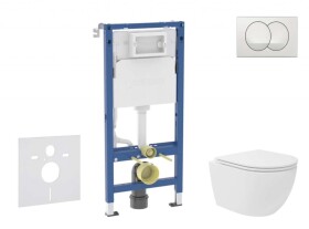 GEBERIT - Duofix Set předstěnové instalace, kompaktního klozetu Oudee Vortex a sedátka softclose, tlačítko Delta, bílá SANI11CA3169B