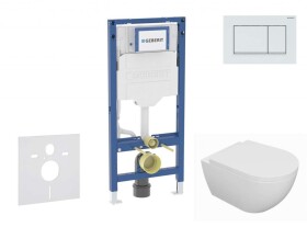 GEBERIT - Duofix Set předstěnové instalace, klozetu Oudee a sedátka softclose, tlačítko Sigma30, bílá/bílá mat SANI11CA3127B