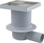 Alcadrain 1 - Alcadrain Podlahová vpust 150×150/50 mm boční, mřížka nerez, vodní zápachová uzávěra APV5411 APV5411