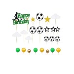 Dortisimo Zápich do dortu Happy Birthday s fotbalovým motivem, hvězdami a koulemi (29 ks)