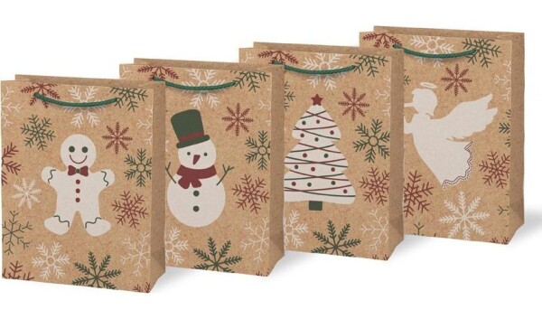 Taška vánoční set 4ks M LUX KRAFT mix V7 (190x250x90)