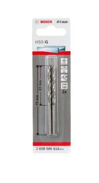 Vrták do kovu Bosch HSS-G 4 x 43 x 75 mm 2 ks 2608585916
