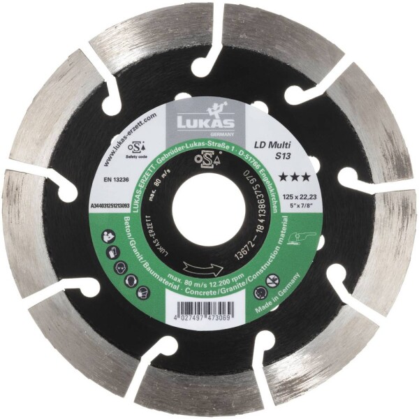 LUKAS-ERZETT A344032301213153 DiamantLD Multi S13 230 diamantový řezný kotouč Průměr 230 mm Ø otvoru 22.23 mm beton 1 ks