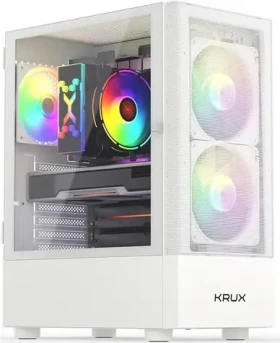 KRUX Vako bílá / PC skříň / ATX / 2x USB-A 2.0 1x USB-A 3.0 / průhledná bočnice / bez zdroje (KRXD005)