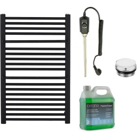 CERANO Koupelnový elektrický radiátorový set Antonio - 300W - černá matná - 860x550 mm