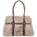 Módní dámská plyšová kabelka do ruky Pelaya, béžová