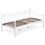 Postel jednolůžková 90x200, kovová konstrukce, bílý matný lak