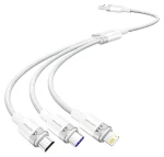 Vention CTRWG bílá / Kabel USB-A na USB-C, Lightning, Micro-B / 6A / 120W / 1,5 m (CTRWG)