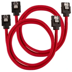 Corsair Premium Sleeved SATA 6Gbps kabel rovný červená (2ks) / rovné konektory / délka 60cm (CC-8900254)