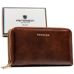 Trendy dámská koženková peněženka Peterson Aurika, hnědá