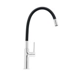 Dřezová baterie SAT se silikonovým ramínkem černá/chrom SATBSD290C SATBSD290C