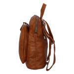 Městský koženkový batoh City Elma, světle hnědá