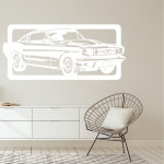 Samolepka Ford Mustang Barva: růžová, Velikost: 80 x 37 cm