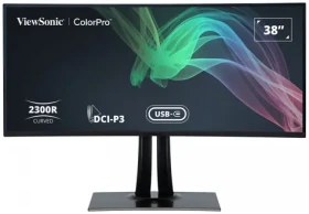 38" ViewSonic VP3881A černá / Monitor / IPS / prohnutý / WQHD+ 3840x1600 / 21:9 / 60Hz / 2x HDMI / DP / USB-C / Repro (VP3881A)
